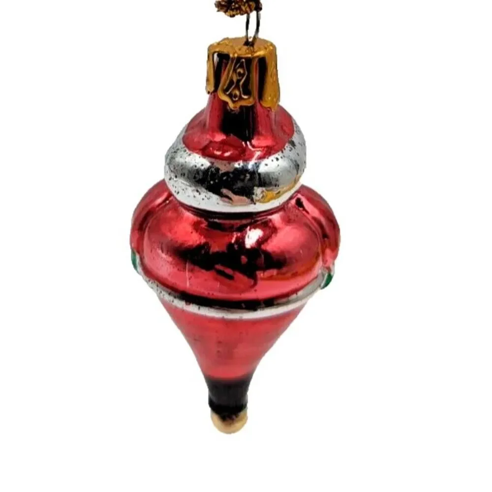 2 inch Blown‎ Glass Santa Ornament
